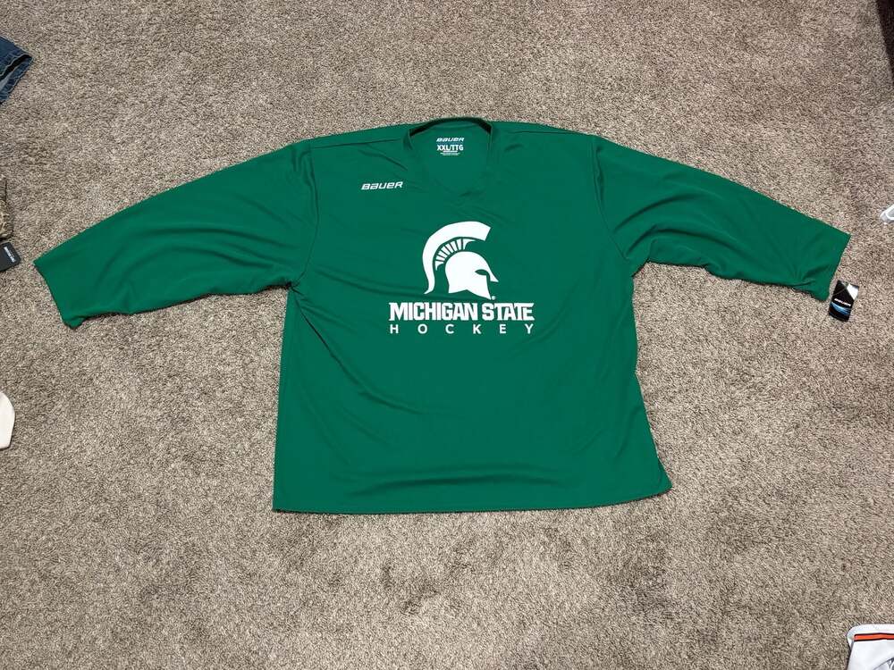 Bauer Michigan State Spartans Hockey Practice Jersey Long Sleeve Shirt XXL